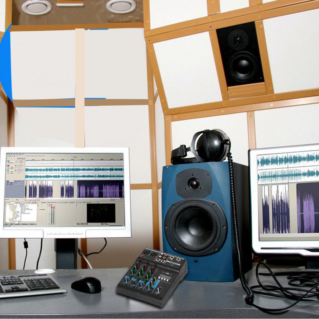 Sound Mixer 4 Channel Mixing Console สำหรับเวที