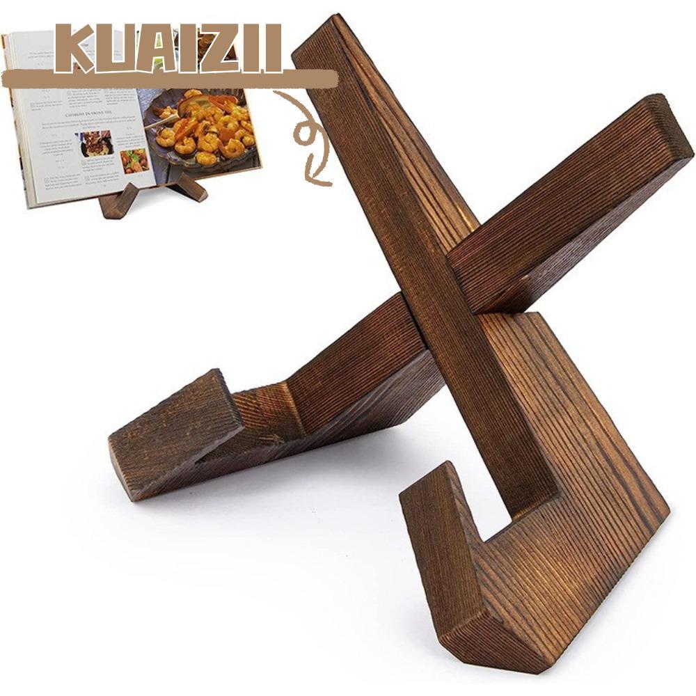 KUAIZII Cookbook Stand Holder, ไม้เพลงคะแนนเคาน์เตอร์ครัวสูตรผู้ถือ, Handmade Simple Home Table Decor เดสก์ท็อปเครื่องประดับ Mini Book หน้าผู้ถือร้านอาหารในครัว