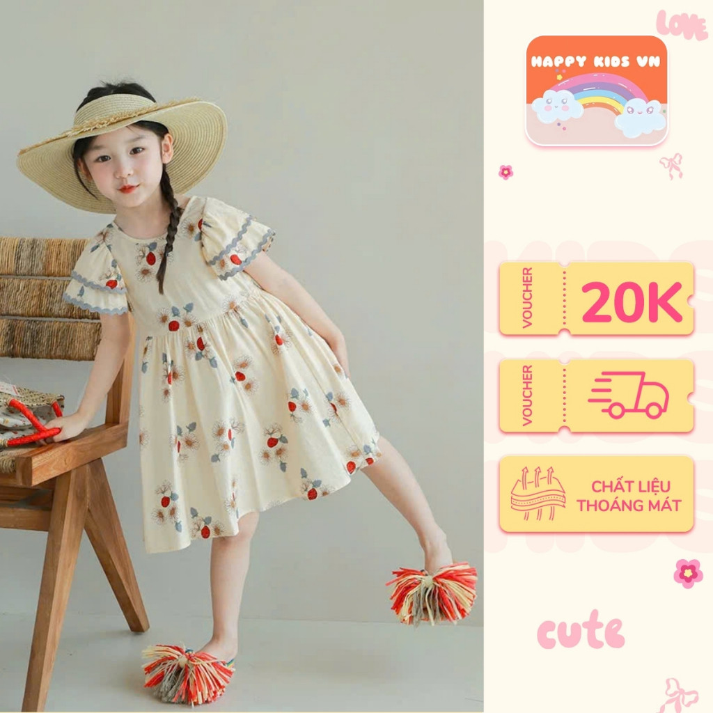 ขนาด 8-52กก. ชุดสวยลายปีกสีส้มสําหรับสาวระดับไฮเอนด์ Happy Kids G64
