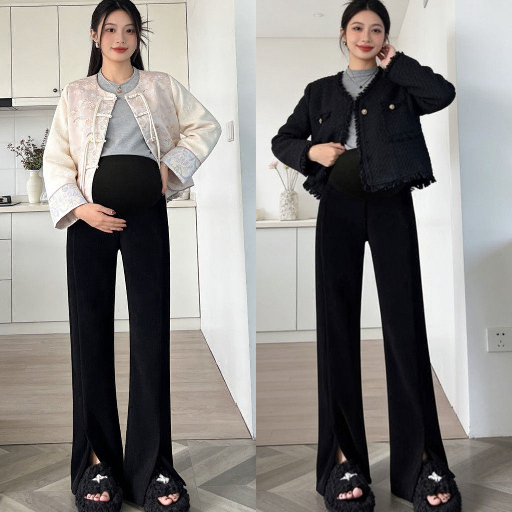 กางเกงคนท้องขากว้าง ผ้าไหมเย็น บางเบา ใส่สบาย แฟชั่นคุณแม่