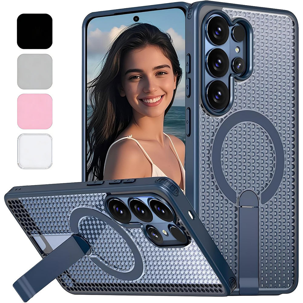 SAMSUNG ขาตั้งโลหะ,รังผึ้งBreathable Cooling Hardกันกระแทกเคสโทรศัพท์สําหรับSamsung S26 Ultra,S26+,S