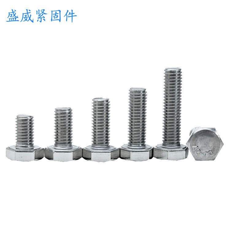 ด้ายหกเหลี่ยม 304 Bolt สกรูหกเหลี่ยมภายนอก Full din933m4m5m6m8m10m12m16 หัวสแตนเลส OY1U