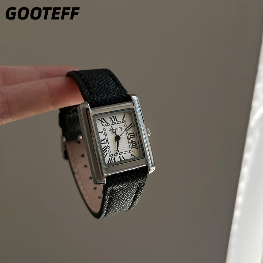 ICARAMELO นาฬิกาผู้หญิงs,นาฬิกาสายหนังหรูหราที่แม่นยํา,Elegant Minimalist Alloy Water Resistance Quartz Watchธุรกิจหญิง