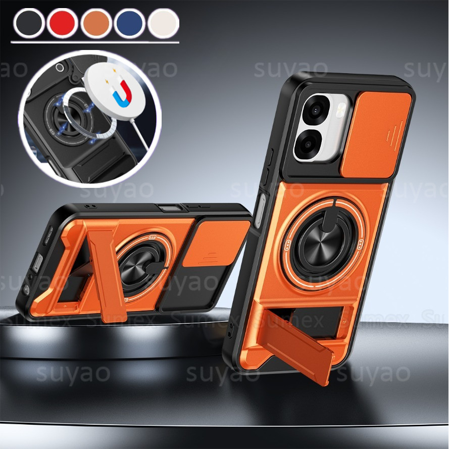 เกราะแหวนปลอกสําหรับ OPPO A6X A6t A6S A6 Pro 5G 4G ขาตั้งยึดเคสโทรศัพท์สไลด์กล้องปกป้องกันกระแทกปกแข็ง OPO OPPOA6X OPPOA6S OPPOA6T OPPOA6