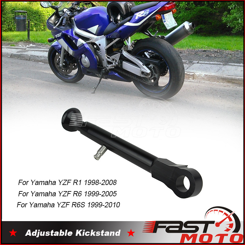 TC Motorcycle Adjustable Kickstand Side Stand For YAMAHA YZF R1 R6 R6S YZF-R6 1999-2005 YZF-R6S 99-1