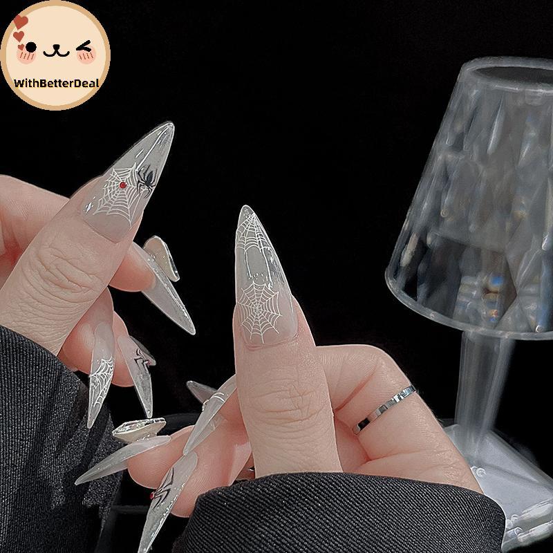 BETTER 1 แผ่น 3d Spider Self กาวเล็บ Stiers Spider Web Nail Art Decals สําหรับตกแต่งเล็บ TH