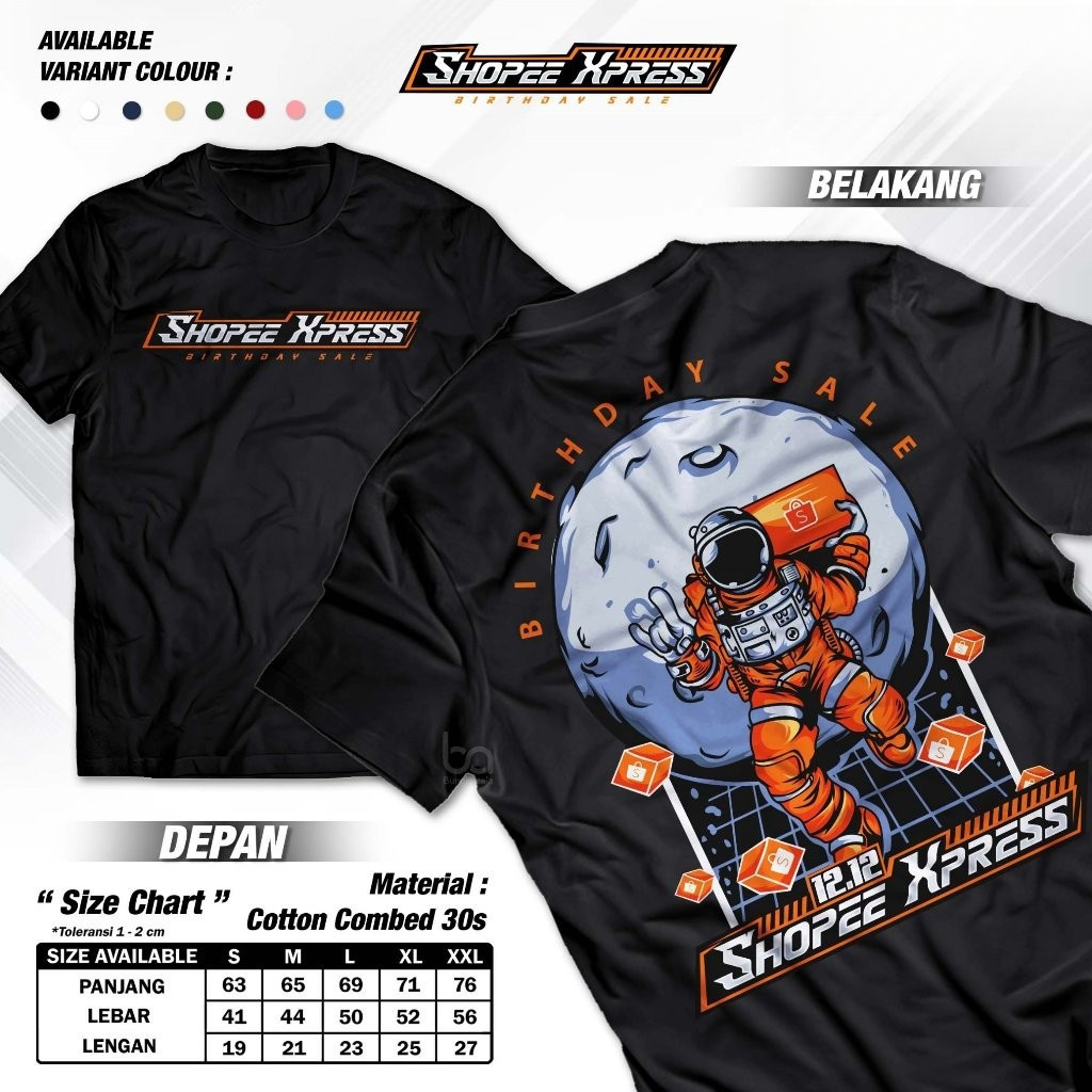 Shoppee Express 12.12 เสื้อยืดวันเกิด Courier Shirt Expedition Package SPX Sopee Xpress