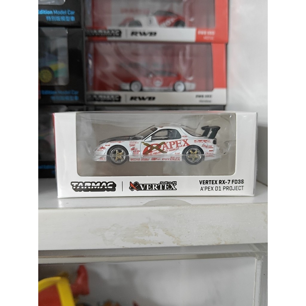 ยี่ห้อใหม่ที่ยังไม่ได้เปิด Tarmac Works Mazda RX-7 FD3S Vertex APEX D1 Project Limited Edition, 1/64