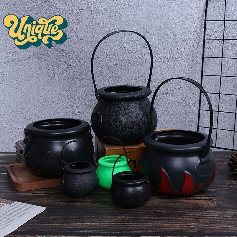 (Unique) Halloween Candy Kettles Pot Halloween Cauldron Buet พร้อมที่จับของเล่นเด็ก