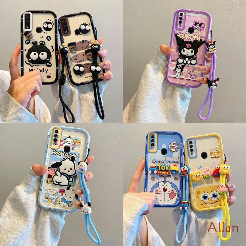 เคส oppo a31 กรณี TPU 2026 ใหม่ Kawaii ซิลิโคนนุ่มคลุมทั้งหมดกันกระแทก, Lanyard Anti-Loss เคสโทรศัพท์ BSJGS