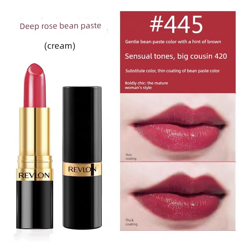 ลิป lipstick T Thailand Revlon Revlon Revlon Black Tube Lipstick ลิปสติก Moisturizing Bean Paste Col