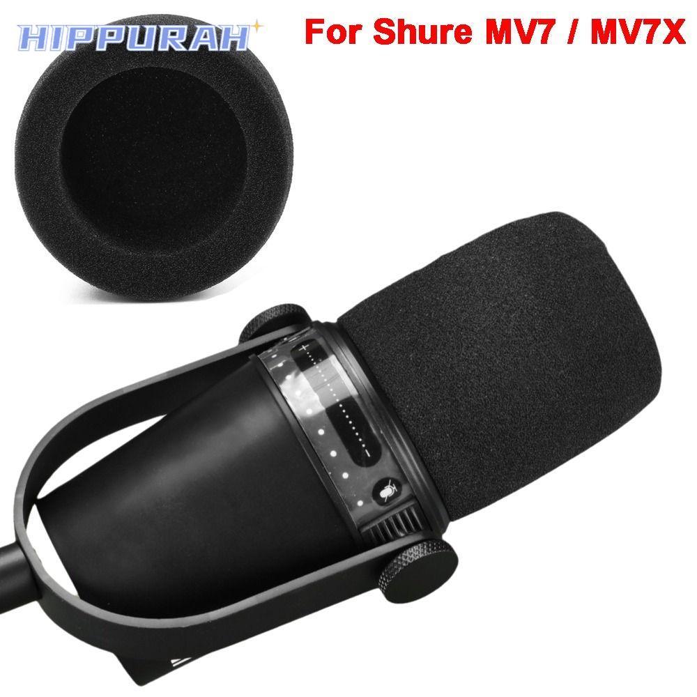 HIPPURAH ไมโครโฟน Pop Filter, Windproof Flocked ฟองน้ําโฟม Mic กระจก, Professional เปลี่ยนฟองน้ําลดเ