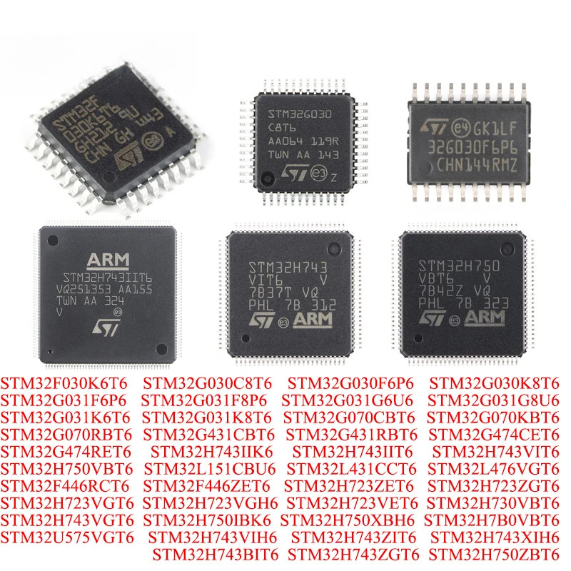 STM32H750VBT6 STM32H743VIT6 STM32H743IIT6 ชิป IC STM32H750XBH6 STM32G030C8T6 STM32G030F30F6P6P6STM32