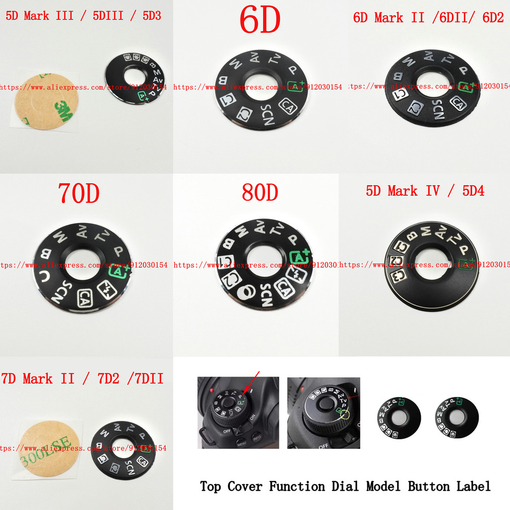 ใหม่ฝาครอบด้านบนฟังก์ชั่น Dial รุ่นปุ่มสําหรับ Canon EOS 6D 5DIII 5D3 5D2 5D4 6D2 70D 80D 90D 7D 7D2