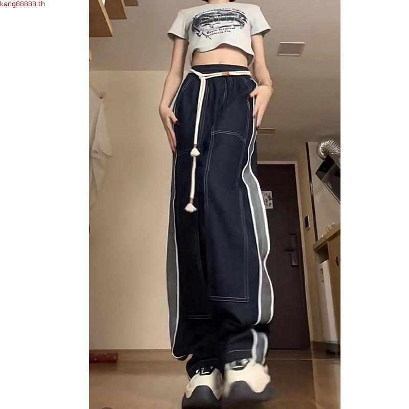 EMILIA SHOP กางเกงขายาว กางเกงเอวสูง สไตล์เกาหลี 2024 ใหม่ ES220136