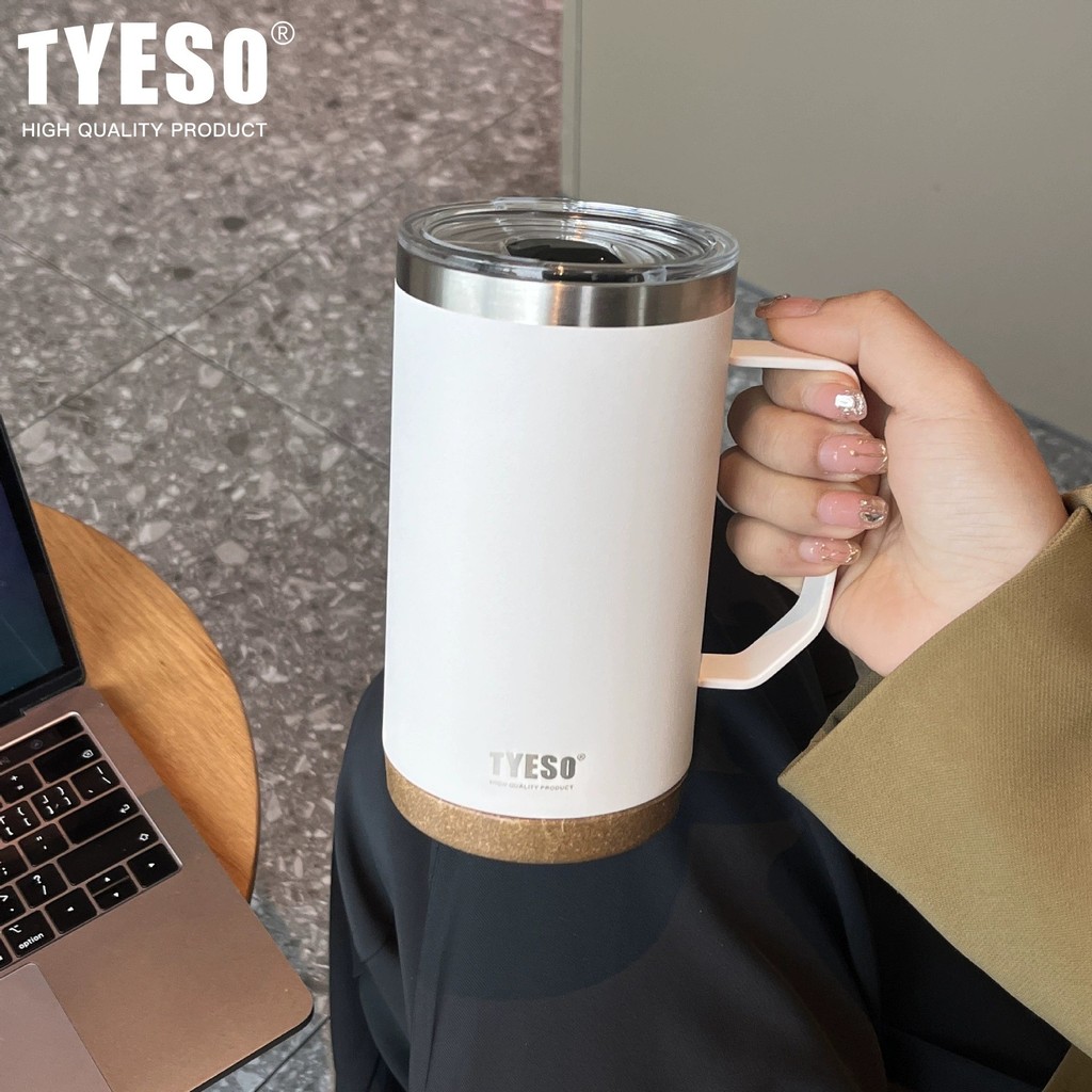 แก้วน้ำ แก้วเหล้า TYESO TYESO ลายไม้ด้านล่างเดสก์ท็อปถ้วยกาแฟฉนวนแก้วสํานักงานขนาดใหญ่เส้นผ่าศูนย์กล