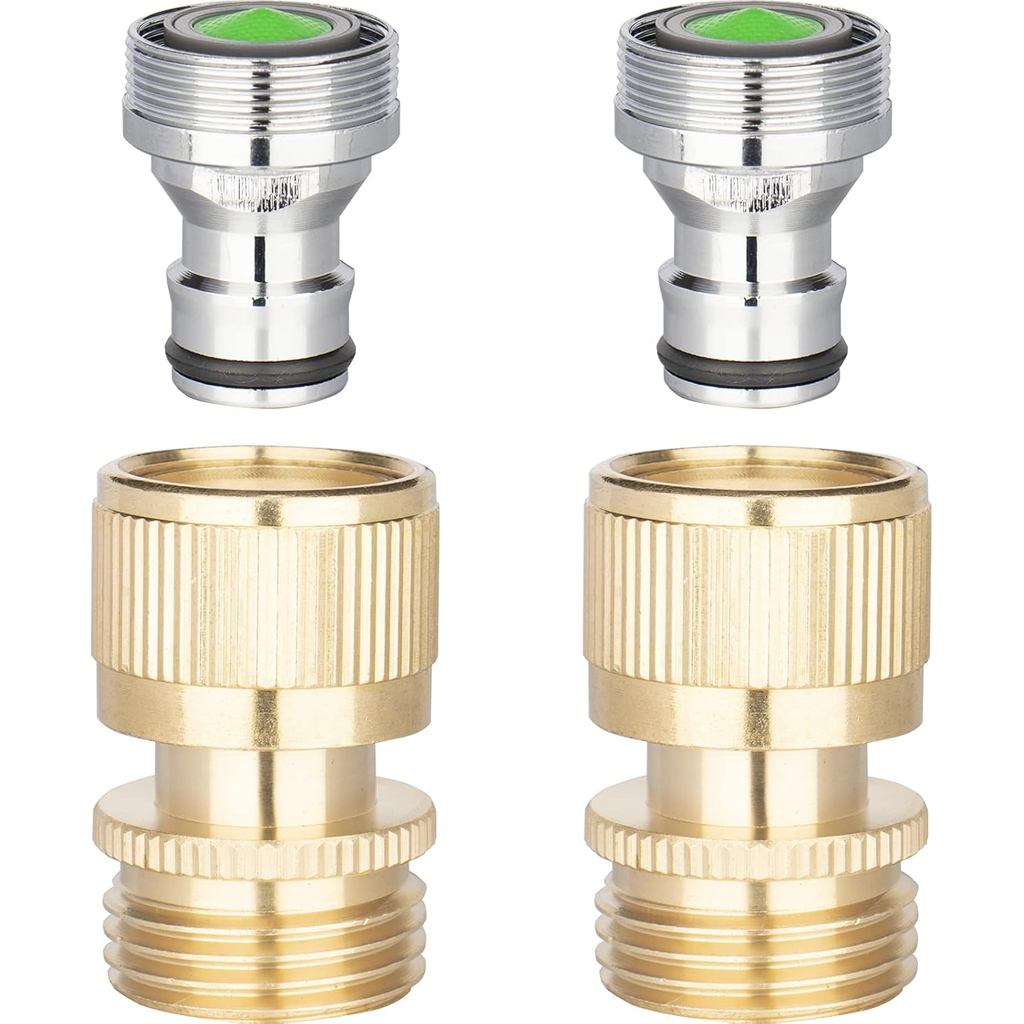 WHK Kitchen Quick Connect Faucet Adapter, Portable Bathroom Sink Faucet Snap Adapter to Garden Hose 