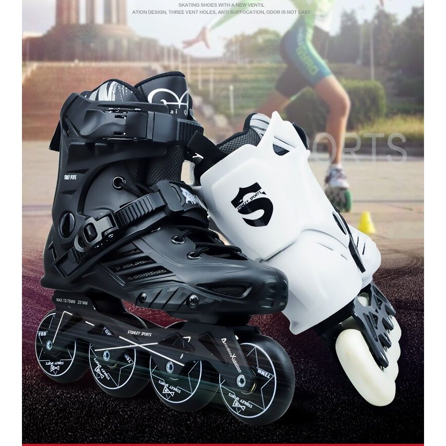 35-46 professional figure flat rollerblades roller skates shoe adult man women roller skate shoe beg