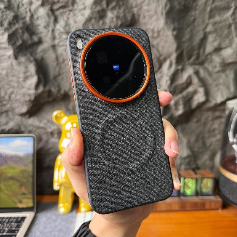 สิ่งทอผ้าเคสโทรศัพท์สําหรับVivo X300 Ultra X200 X100 Ultra/Pro mini X100S X200S X300S Retro Strongฝาครอบป้องกันแม่เหล็กไม่ใช่ลายนิ้วมือเหงื่อหลักฐานเปลือก