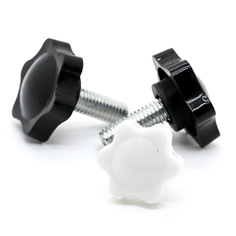 สกรูมือ Torx หัวพลาสติกจับสกรูปรับพลาสติก Star Handle Bolt M4M5M6M8 1Q8H