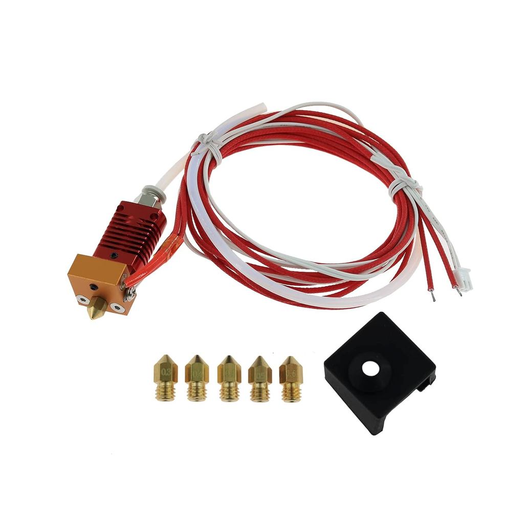 อัพเกรด Ender 3 Hotend ประกอบ MK8 Extruder Hotend ชุด 1X ซิลิโคน, 5X 0.4 มม.หัวฉีดสําหรับ Ender 3 En