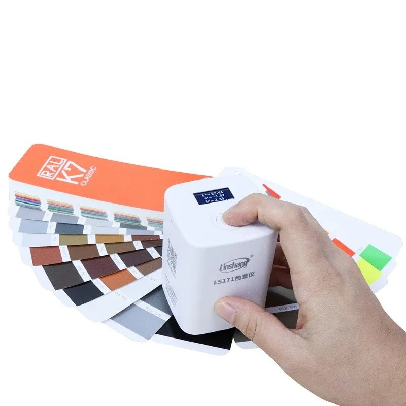 LS171/LS170 โทรศัพท์มือถือ APP เครื่องวัดสีแบบพกพาเครื่องวิเคราะห์สีพร้อมหน้าจอดิจิตอลที่แม่นยํา LAB เครื่องวัดสี 8 มม.