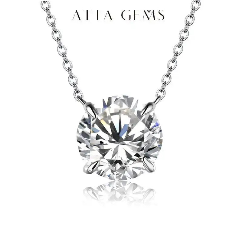 สร้อยคอมัวssoniteสังเคราะห์ ขนาด 0.5~2CT สี D VVS1 เพอร์เฟคสำหรับของขวัญวันเกิด การหมั้น และงานแต่งง
