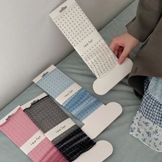 ถุงเท้าลายจุด polka dot สำหรับ 여름, เน้นความบางและเป็นมิตรกับผิว, สไตล์ลูกวัว