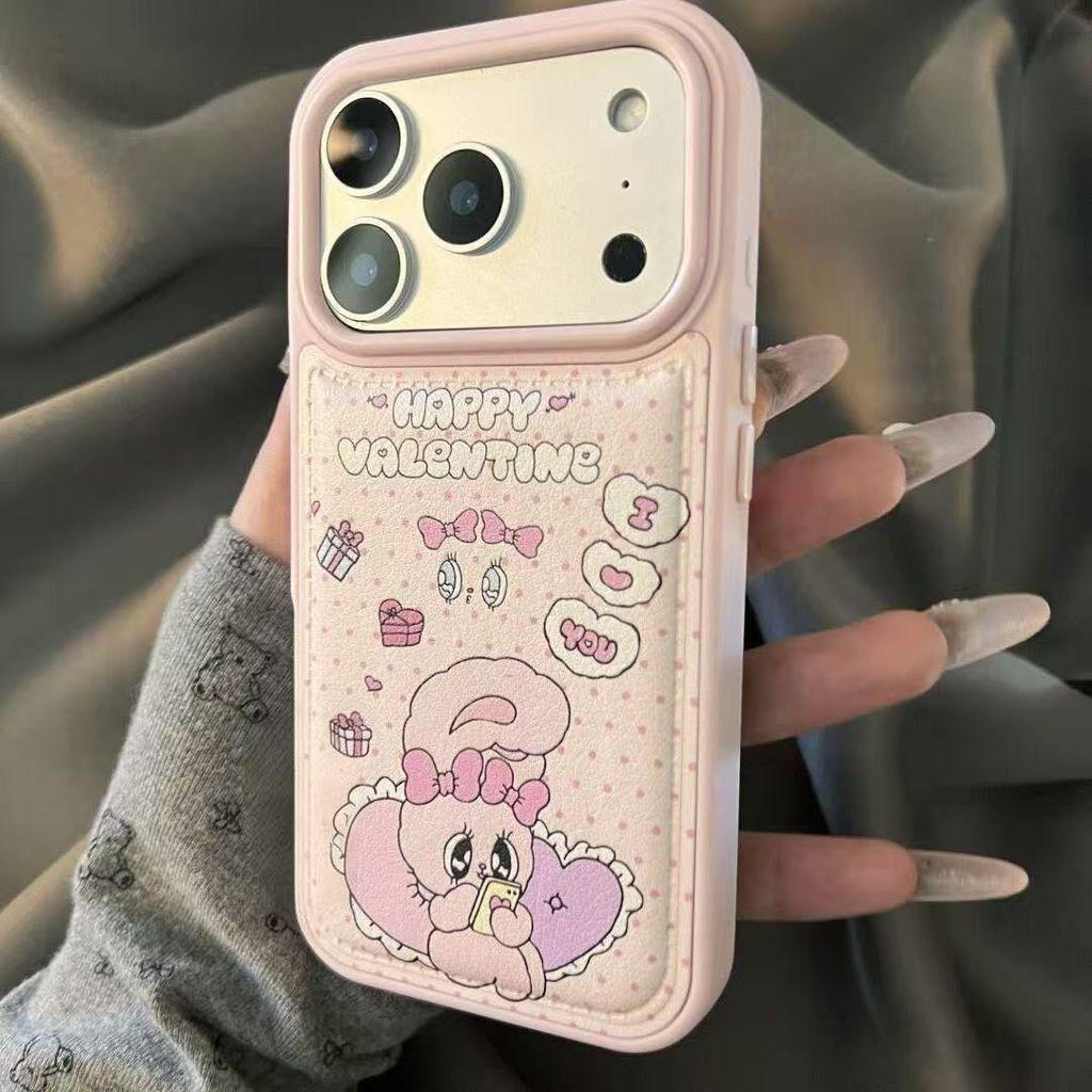 เคสป้องกันเบาะลมนูน, การออกแบบหนังขนมปังกระต่ายใหญ่, เข้ากันได้กับ iPhone 16 Pro Max/15/17 Pro/14 Pr