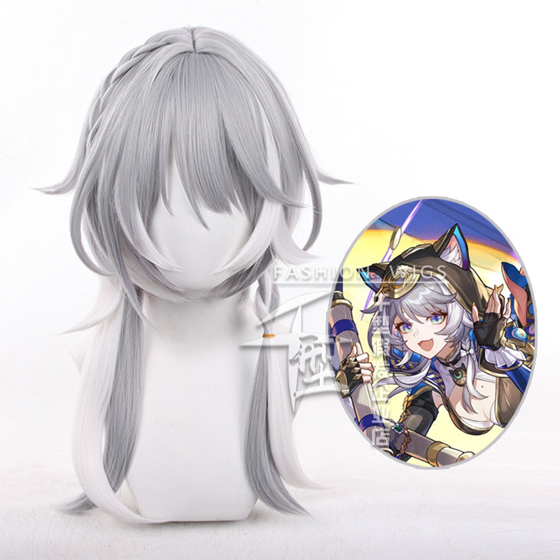 Cipher วิกผมHonkai Star Rail แบบสั้น ทำจากเส้นใยสังเคราะห์ ทนต่อความร้อน