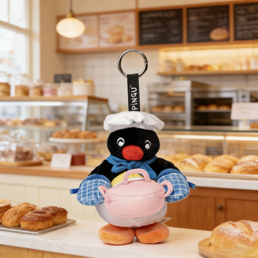 Goodnight Pingu Penguin Family - พวงกุญแจตุ๊กตาจี้น่ารัก สำหรับสะสมหรือของขวัญ