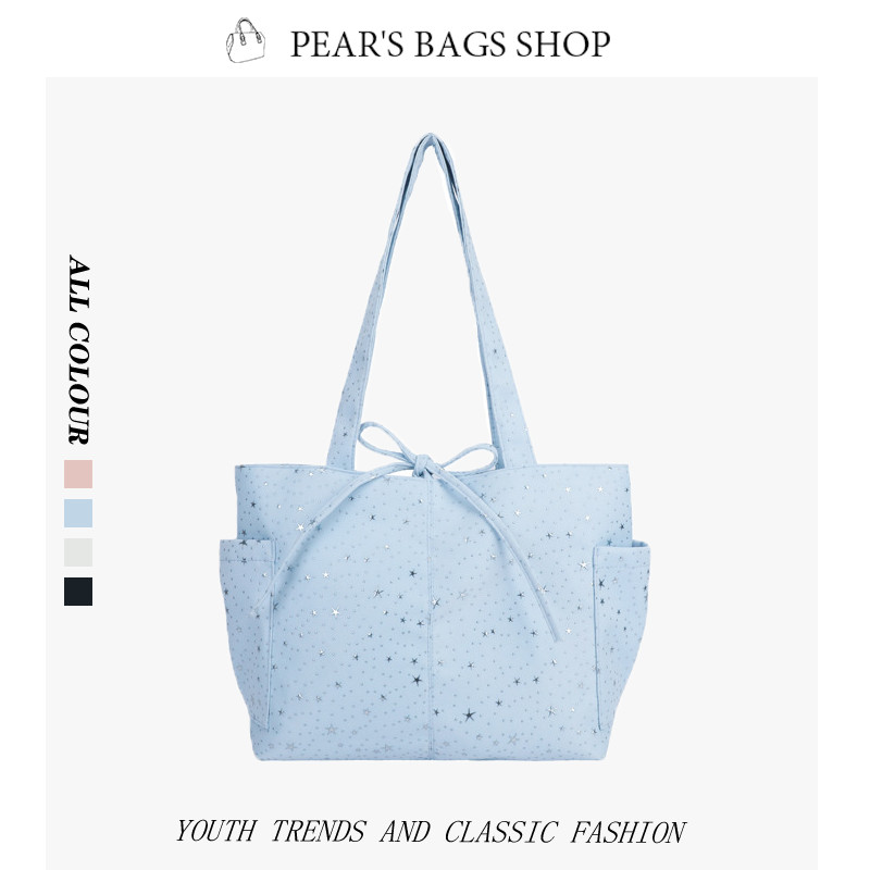 Pearsbags กระเป๋าสะพายไหล่ใบใหญ่ รุ่นใหม่ เพชรสว่างดาว เกาหลี พักผ่อน ความจุสูง กระเป๋าสะพายข้างเดียว
