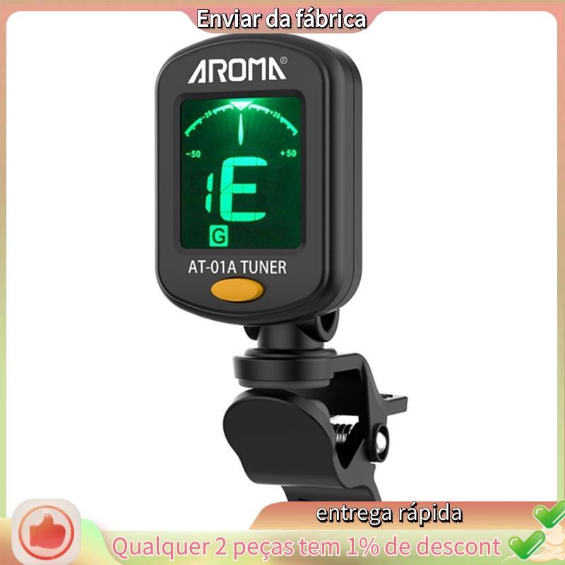 AROMA ดิจิตอลอิเล็กทรอนิกส์สําหรับจูนเนอร์กีตาร์ Clip-on สําหรับกีตาร์, อูคูเลเล่, Violin Acoustics 