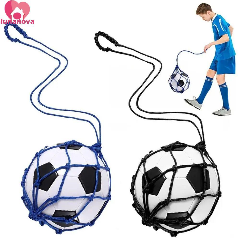LUNANOVA Football Kick Trainer Net Pocket, Football Accessories Mesh Bag Soccer Ball Net Kicker Trai