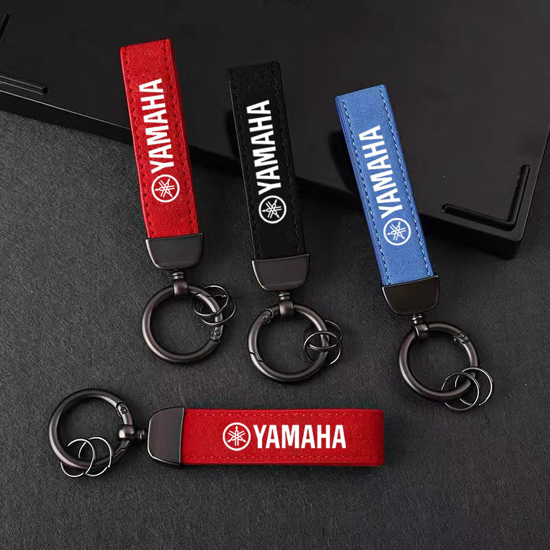 จัดแต่งทรงผมรถสัญลักษณ์พวงกุญแจรถจักรยานยนต์หนังนิ่มหนังพวงกุญแจสําหรับ Yamaha YZF R7 R6 R3 R1 R7 R1