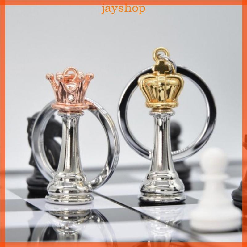 Jay Unique Chess Themed พวงกุญแจ Handmade Queen King Key Chain กระเป๋าน้ําหนักเบาอุปกรณ์เสริม Charm 
