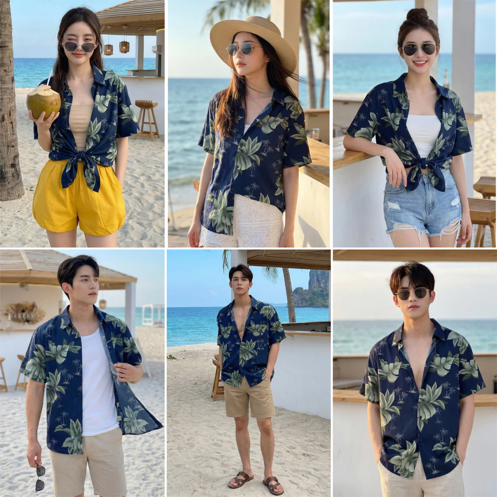 เสื้อสงกรานต์ผู้หญิง ฮาวาย แขนสั้ง ผ้าไหมอิตาลี ลายดอก #3006 thumbnail 4