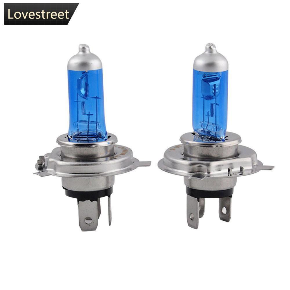 LOE 2 ชิ้น H4/HB2 9003 รถ Ultra White 100W 6000K Bright หลอดไฟหน้าฮาโลเจน V8W1