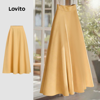 Lovito  กระโปรงลําลอง ซิป จีบรอบ สําหรับฤดูใบไม้ผลิ/ฤดูร้อน …