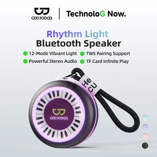 GOOJODOQ Bluetooth Speaker Stable Bluetooth 5.4 TWS Pairing Support TF Card Infinite Play 12-Mode Vibrant Light