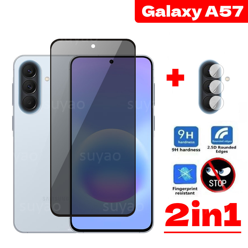 สําหรับ Samsung Galaxy A57 A37 A17 A07 2026 Anti-Spy Full Privacy Tempered Peek Glass SamsungA57 SamsungA37 ป้องกันหน้าจอเต็มกล้องเลนส์ฟิล์ม Class Scratch 9H ฝาครอบ