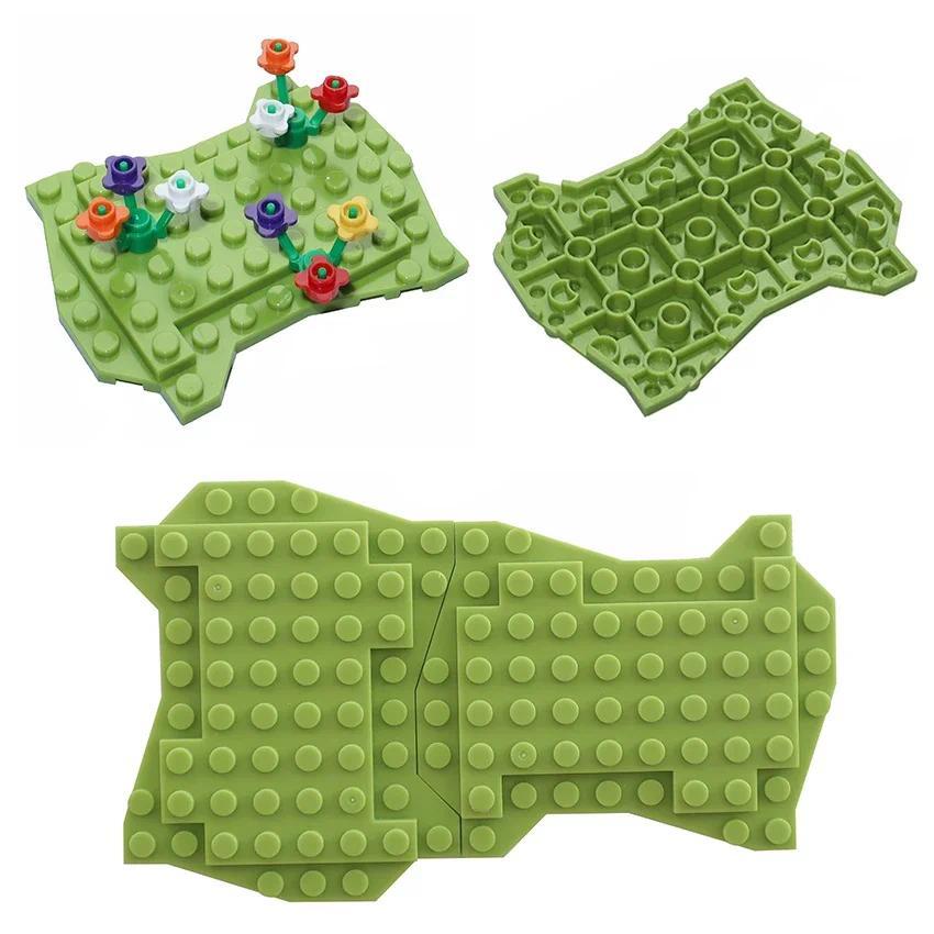 4pcs 8x10 ไม่สม่ําเสมอพิเศษ Baseplate City MOC อุปกรณ์เสริมต้นไม้ Forest Garden ฉากชิ้นส่วน DIY Building Block ประกอบอิฐ
