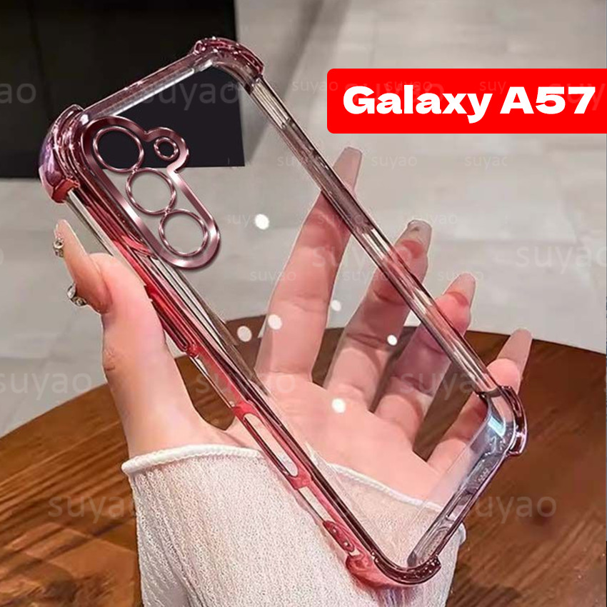SAMSUNG สําหรับSamsung Galaxy A57 A37 A27 5G 2026 Luxury Bling Glitterเคสโทรศัพท์กระจกแม่เหล็กวงเล็บแหวนปลอกSamsungA57 SamsungA37 A17 TPUโปร่งใสถุงลมนิรภัยกันกระแทกปกหลัง
