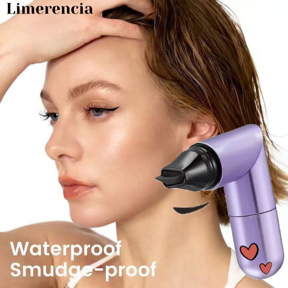 LIMERENCIA Eyeliner Stamp, Waterproof Quick Dry Eye Liner Stamp, Folding Long Lasting Black Color Ey