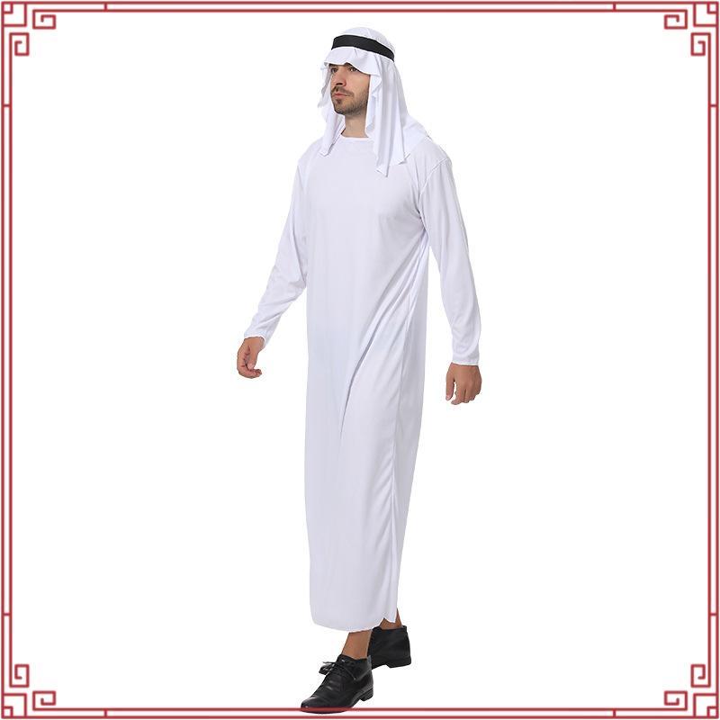 ผู้ใหญ่ Sheik ชุดแฟนซีเครื่องแต่งกายผู้ชายสไตล์อิสลาม Robe ฮาโลวีนตลก Tycoon ชุดคอสเพลย์ Party Carni