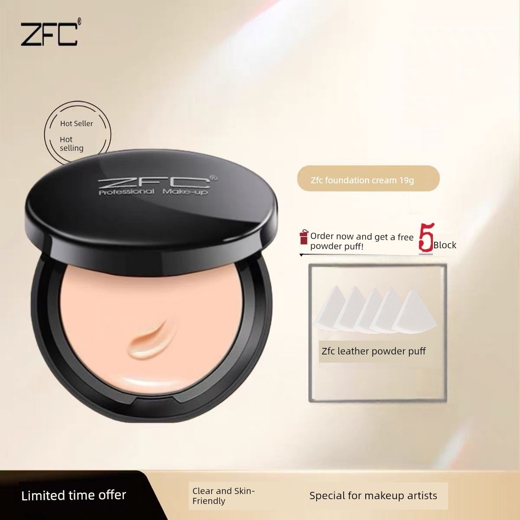 foundation ไพรเมอร์ ZFC Oil Control Long Lasting Nude Makeup Foundation Cream คอนซีลเลอร์
