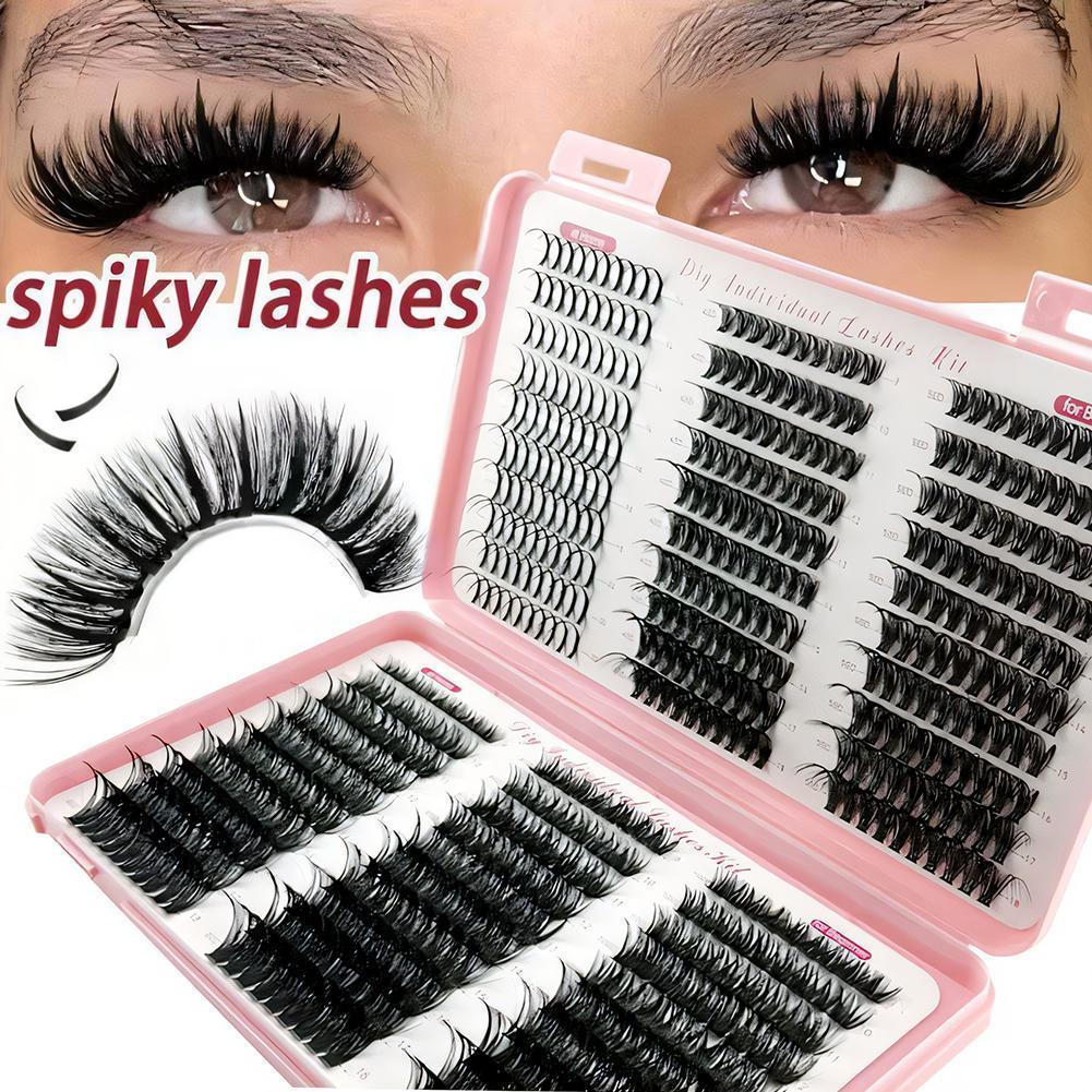 Diy Lash Clusters Kit Cat Eye Wispy Fluffy Eyelash Extensions พร้อม Bond & Seal L0e8