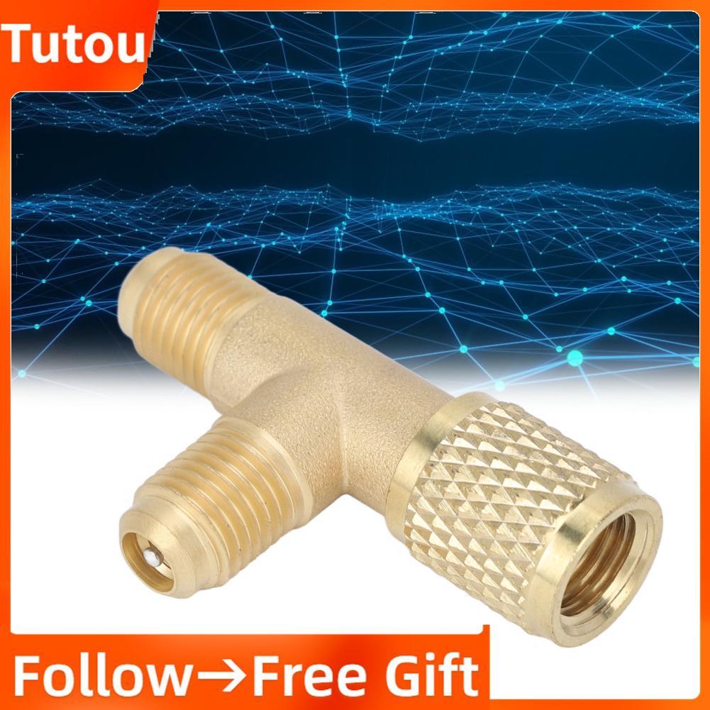 Tutoushop Tutoushop Quick Coupler TEE ADAPTER เข้าถึงวาล์ว Core สำหรับ R22 R12 R134 วัดลึกปั๊มสูญญากาศ Manifold