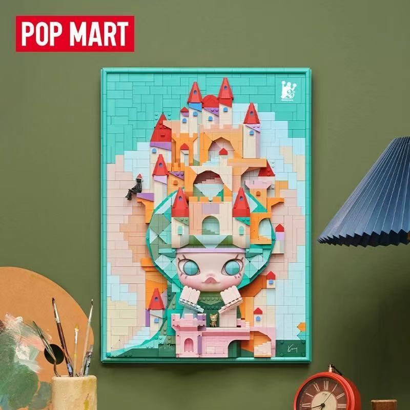 P POPMART MOLLY Lost Triceratops Building Block Painting Home สินค้าของขวัญ – โปรปัง