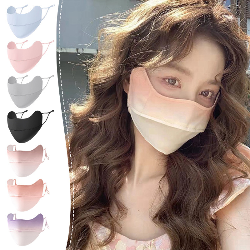 หน้ากากป้องกันยูวีจากผ้าไหม ระบายอากาศได้ดี เหมาะสำหรับผู้หญิงในฤดูร้อน